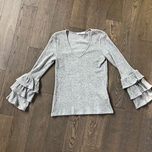 Red Haute Bell sleeved sweater